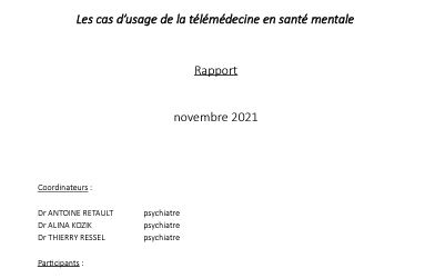 Rapport pour les cas d’usage de la télémédecine en santé mentale